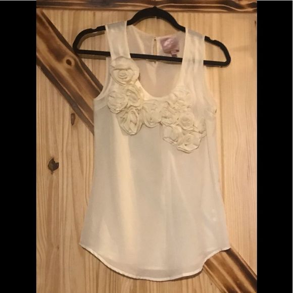 Romeo & Juliet Couture Tops - Romeo & Juliet Couture Rose Embellished Blouse